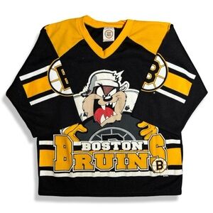 Vintage 90s TAZ x Boston Bruins Hockey Jersey